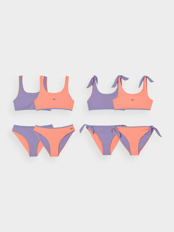 4F Dekliške dvodelne kopalke 4F - koralna/vijolična