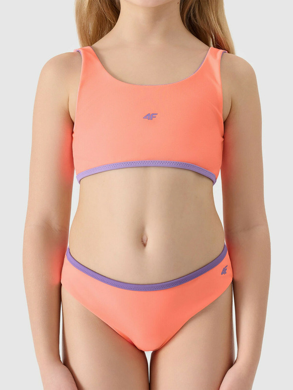 4F Dekliške dvodelne kopalke 4F - koralna/vijolična