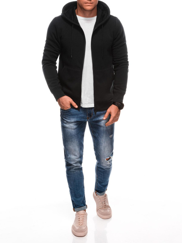 Edoti Moška majica BASIC z zadrgo in kapuco Edoti