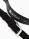 Ombre Clothing Moški enobarvni pas iz naravnega semiša črna Ombre Clothing