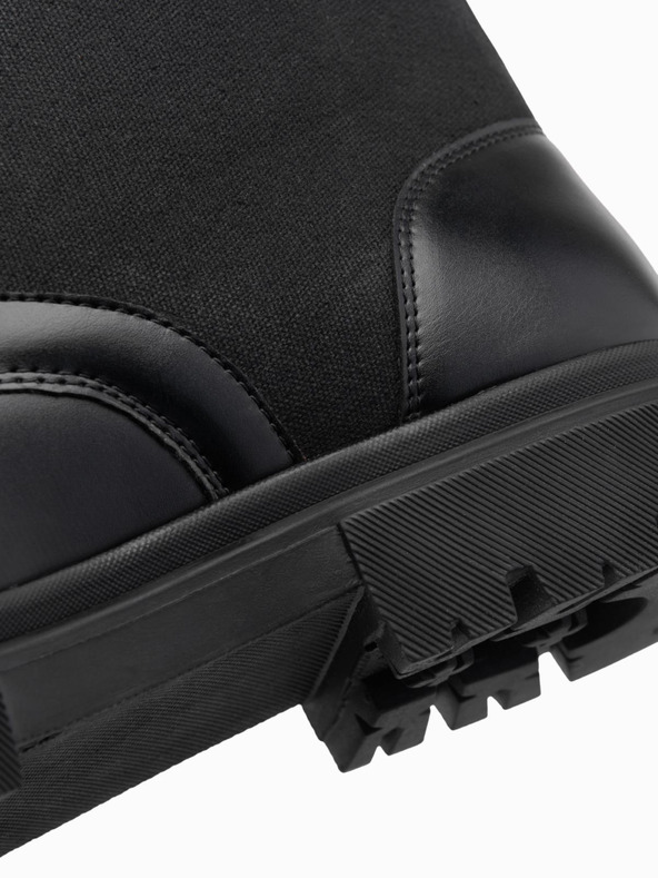 Ombre Clothing Moški visoki škornji traper iz vezanih materialov črna Ombre Clothing