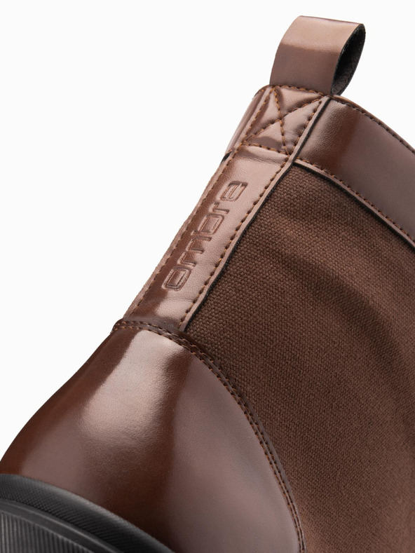 Ombre Clothing Moški visoki traperji iz vezanih materialov rjave barve Ombre Clothing