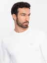 Ombre Clothing Moška majica SLIM FIT z dolgimi rokavi, elastanom in belim potiskom Ombre Clothing