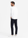 Ombre Clothing Moška majica SLIM FIT z dolgimi rokavi, elastanom in belim potiskom Ombre Clothing