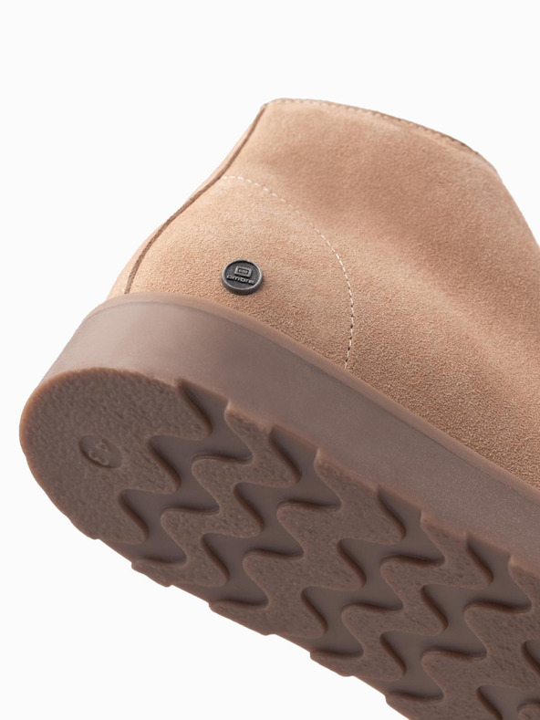 Ombre Clothing Moški gležnjarji iz semiša z debelim podplatom bež barve Ombre Clothing