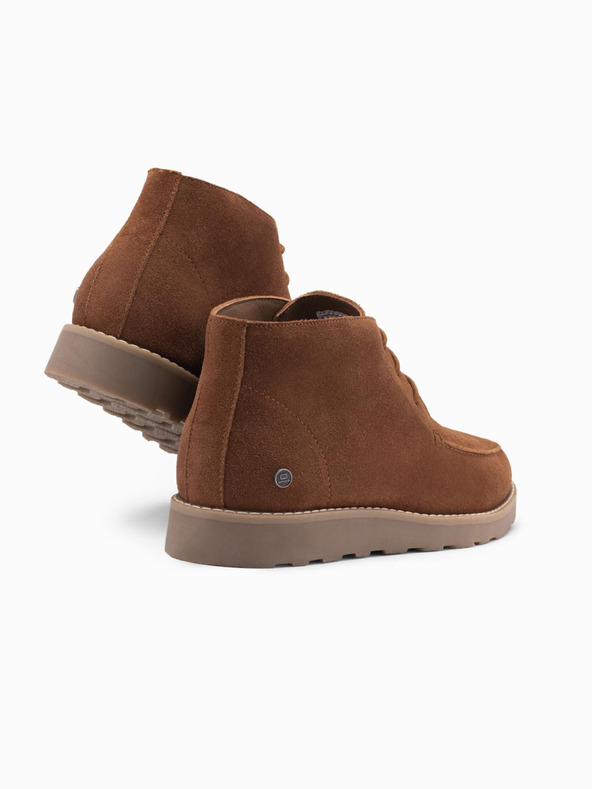 Ombre Clothing Moški gležnjarji iz semiša z debelim podplatom rjave barve Ombre Clothing