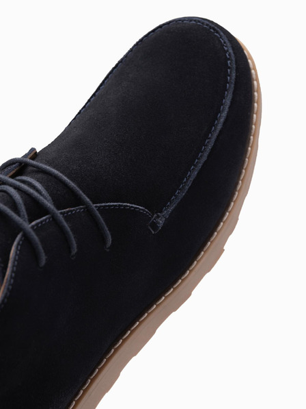 Ombre Clothing Moški gležnjarji iz semiša z debelim podplatom modri Ombre Clothing