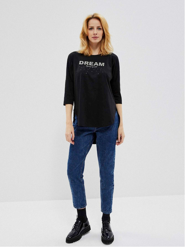 Moodo Črna ženska dolga srajca Moodo