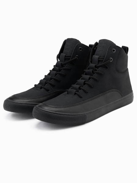 Ombre Clothing Moške visoke športne copate z gumijastimi konicami črne Ombre Clothing