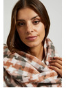 Moodo Bielo-hnedá dámska kockovaná šála Moodo
