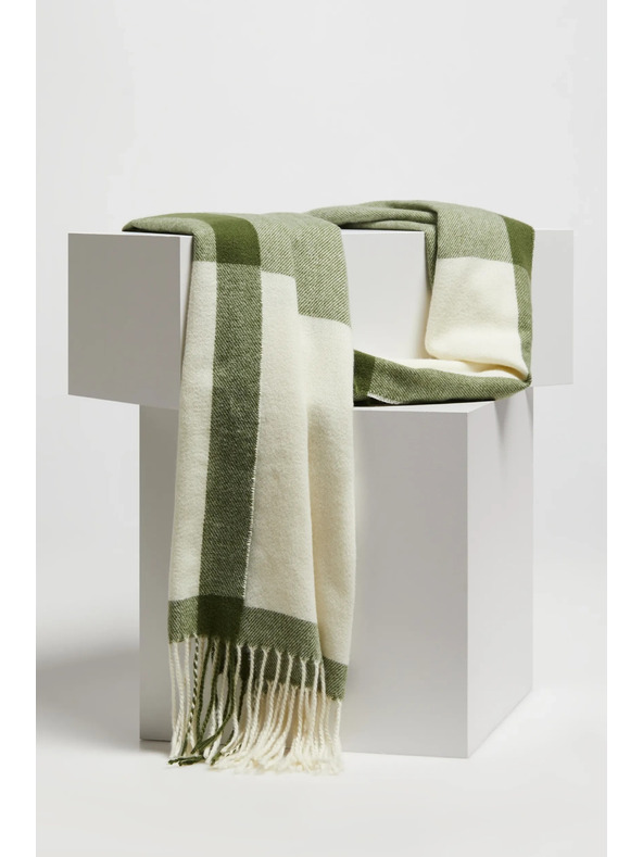 Moodo Belo-zeleni ženski šal Moodo