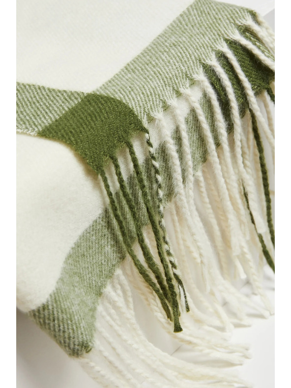 Moodo Belo-zeleni ženski šal Moodo