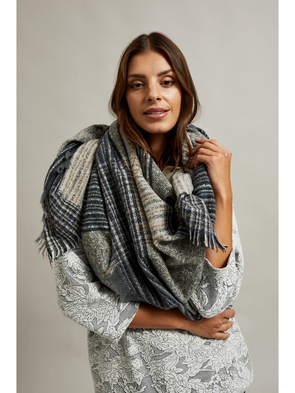 Moodo bež-siv ženski šal Moodo