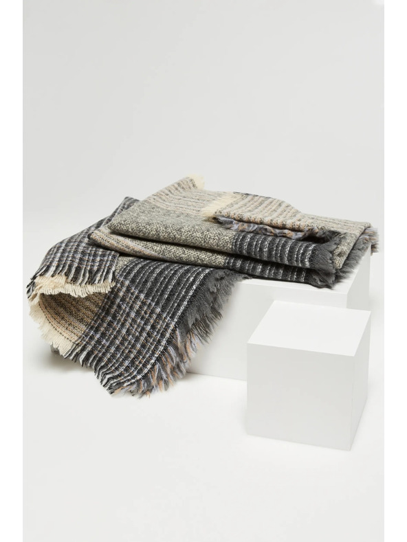 Moodo bež-siv ženski šal Moodo