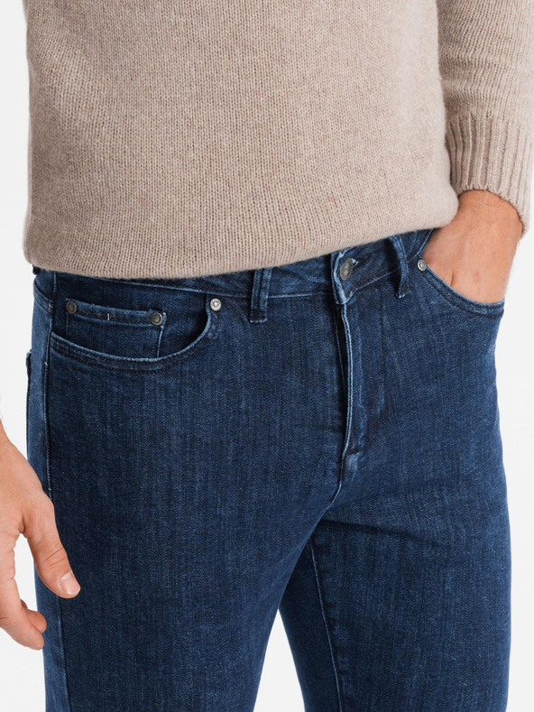 Ombre Clothing Moške klasične sprane kavbojke REGULAR FIT modre barve Ombre oblačila