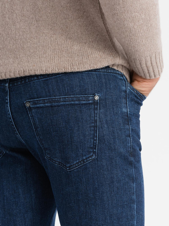 Ombre Clothing Moške klasične sprane kavbojke REGULAR FIT modre barve Ombre oblačila