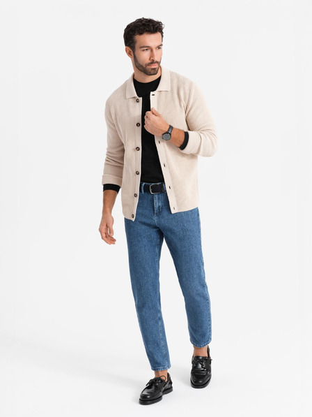 Ombre Clothing Moške klasične sprane kavbojke REGULAR FIT modre barve Ombre oblačila