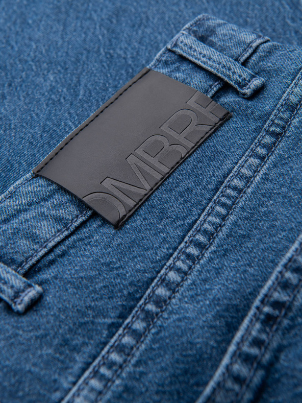 Ombre Clothing Moške klasične sprane kavbojke REGULAR FIT modre barve Ombre oblačila