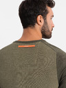 Ombre Clothing Moški pleten pulover RELAXED FIT z vzorcem zelene barve Ombre Clothing