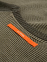 Ombre Clothing Moški pleten pulover RELAXED FIT z vzorcem zelene barve Ombre Clothing