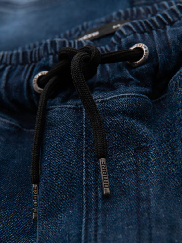 Ombre Clothing Moške hlače JOGGERY s tovornimi žepi na zadrgo modre barve Ombre Clothing