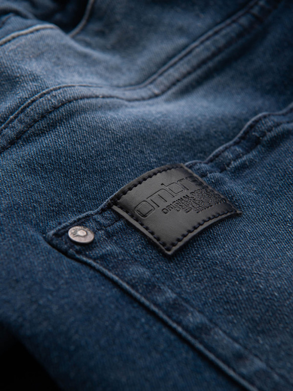 Ombre Clothing Moške hlače JOGGERY s tovornimi žepi na zadrgo modre barve Ombre Clothing