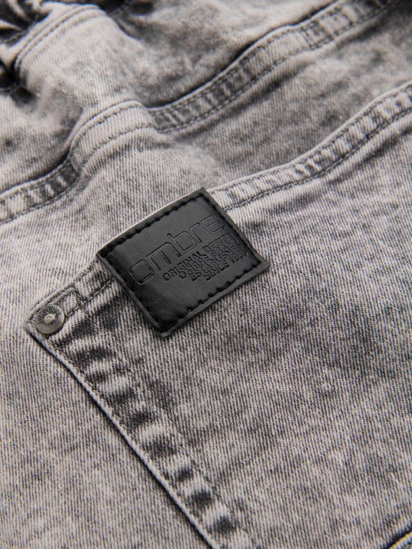 Ombre Clothing Moške hlače JOGGERY s tovornimi žepi na zadrgo sive barve Ombre Clothing