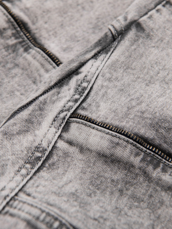 Ombre Clothing Moške hlače JOGGERY s tovornimi žepi na zadrgo sive barve Ombre Clothing