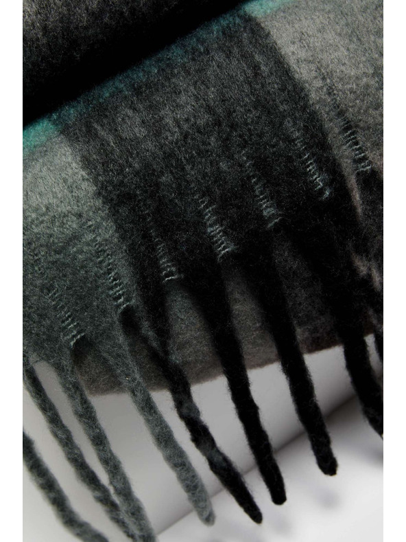 Moodo Modro siv ženski karirasti šal Moodo