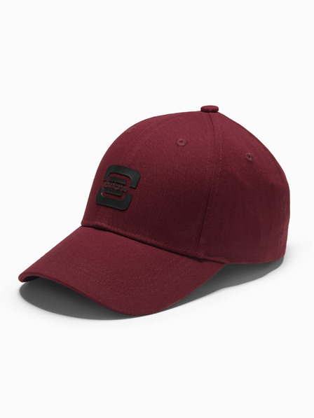 Ombre Clothing Moška bejzbolska kapa z logotipom bordo barve Ombre Clothing