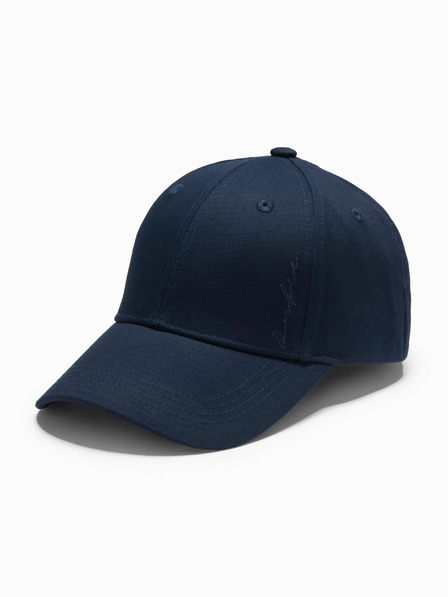 Ombre Clothing Moška bejzbolska kapa z okrasno vezenino temno modre barve Ombre Clothing
