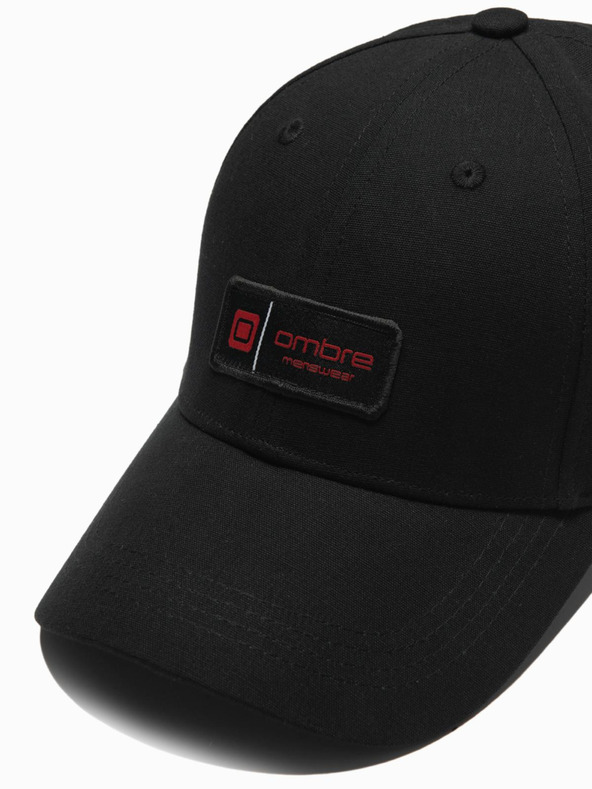 Ombre Clothing Moška kapa z aplikacijo črna Ombre Clothing