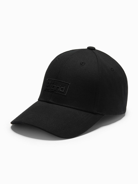 Ombre Clothing Moška bejzbolska kapa s šiltom in pravokotnim našitkom črna Ombre Clothing