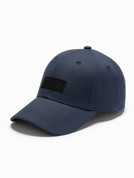 Ombre Clothing Moška bejzbolska kapa s pravokotnim našitkom temno modra Ombre Clothing