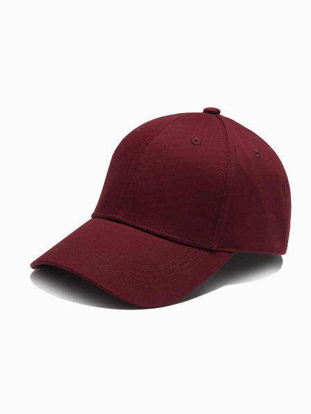 Ombre Clothing Moška enobarvna kapa bordo barve Ombre Clothing