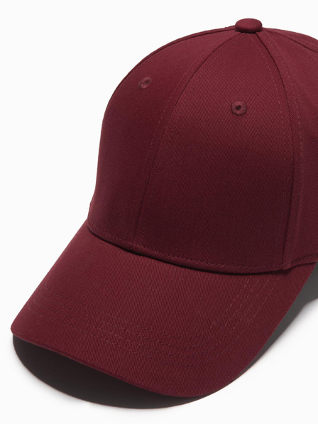 Ombre Clothing Moška enobarvna kapa bordo barve Ombre Clothing