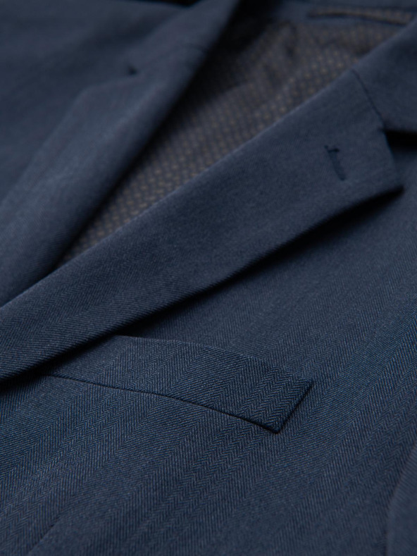 Ombre Clothing Elegantni moški suknjič iz volnene mešanice Navy Blue Ombre Clothing