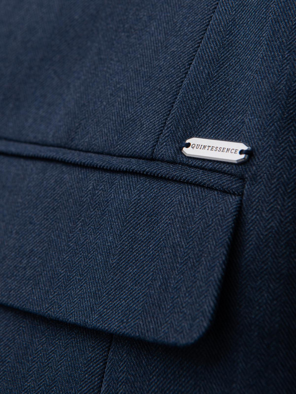 Ombre Clothing Elegantni moški suknjič iz volnene mešanice Navy Blue Ombre Clothing