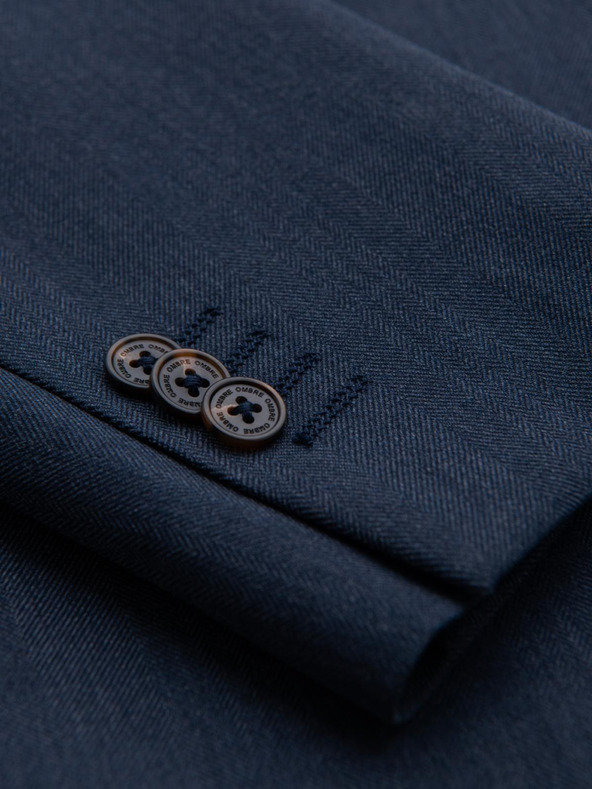 Ombre Clothing Elegantni moški suknjič iz volnene mešanice Navy Blue Ombre Clothing