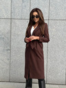 Edoti Rjav ženski plašč s pasom Edoti