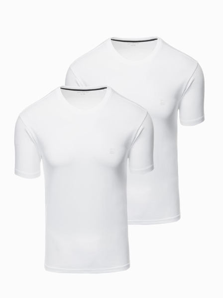 Ombre Clothing Komplet treh moških bombažnih majic BASIC z okroglim vratom Ombre Clothing