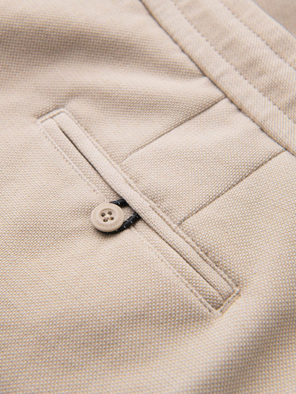 Ombre Clothing Moške bombažne športne hlače BASIC beige Ombre Oblačila