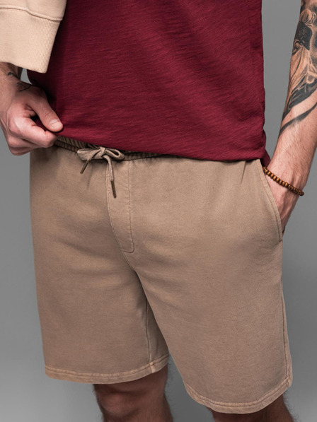 Ombre Clothing Moške bombažne športne hlače BASIC brown Ombre Oblačila