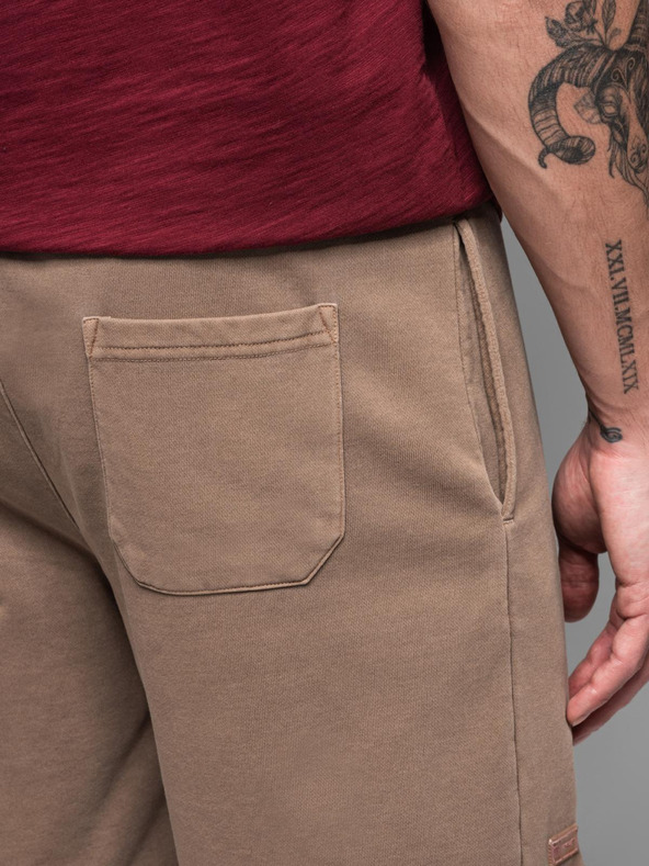 Ombre Clothing Moške bombažne športne hlače BASIC brown Ombre Oblačila