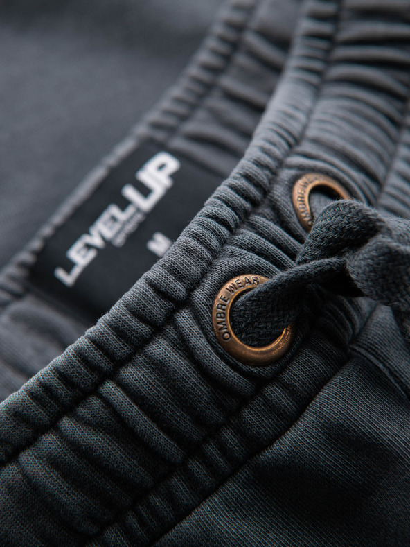 Ombre Clothing Moške bombažne športne hlače BASIC sive barve Ombre oblačila