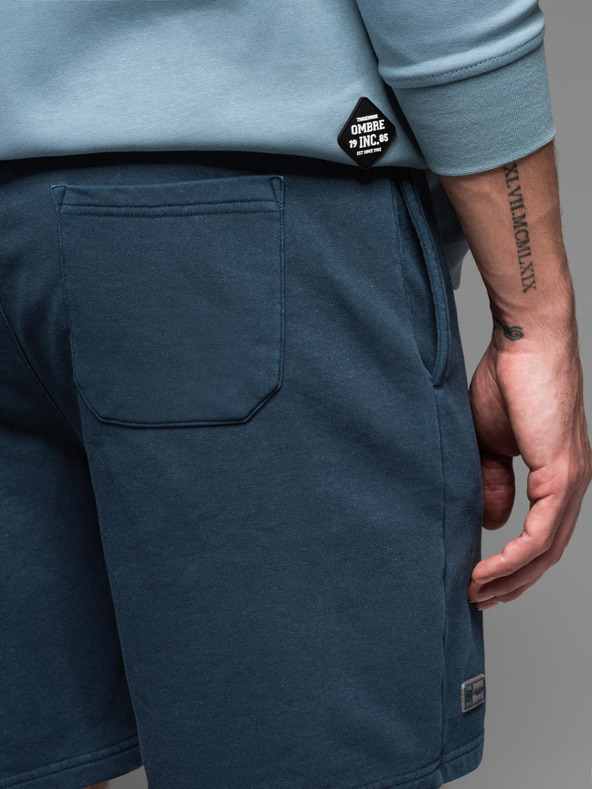 Ombre Clothing Moške bombažne športne hlače BASIC blue Ombre Oblačila