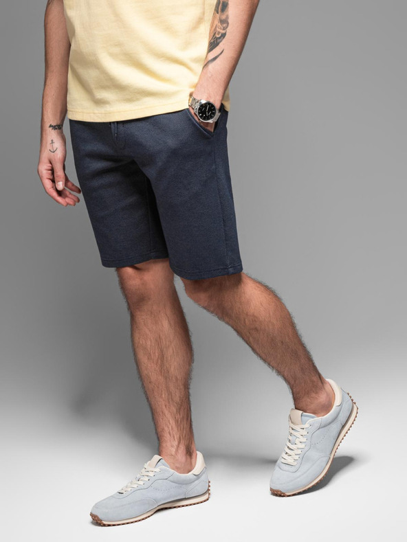 Ombre Clothing Moške bombažne športne hlače BASIC blue Ombre Oblačila