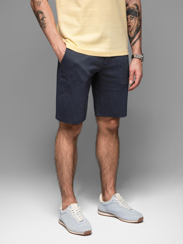 Ombre Clothing Moške bombažne športne hlače BASIC blue Ombre Oblačila