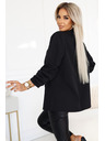 numoco Ženska klasična jakna z nabranimi rokavi - črna