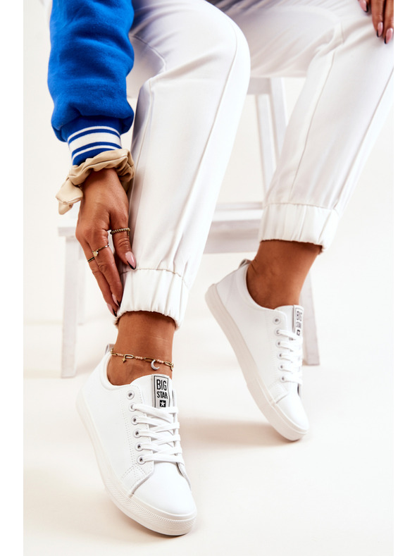 BIG STAR SHOES Ženske usnjene superge Big Star - Bela